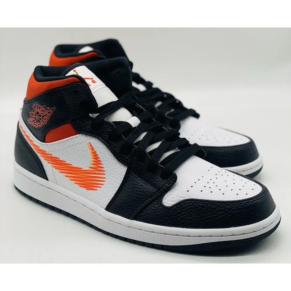 NEW Nike Air Jordan 1 Mid Zig Zag Swoosh Team Orange DN4929-100 Men’s Size Multi